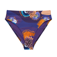 Recycled Polyester high-waisted bikini bottom in purple camo