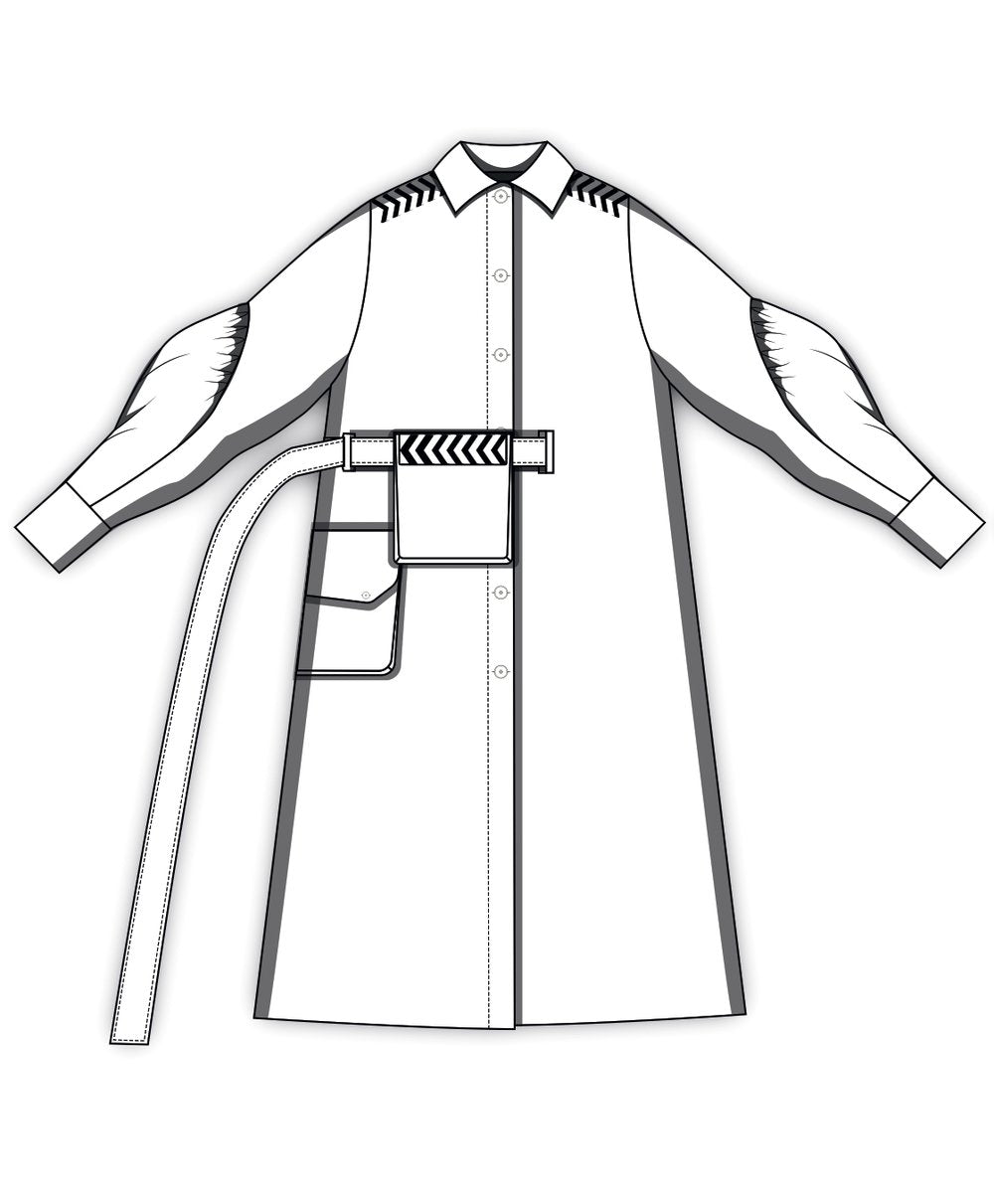 SS18 Long Asymmetric Stripe Shirt-Dress